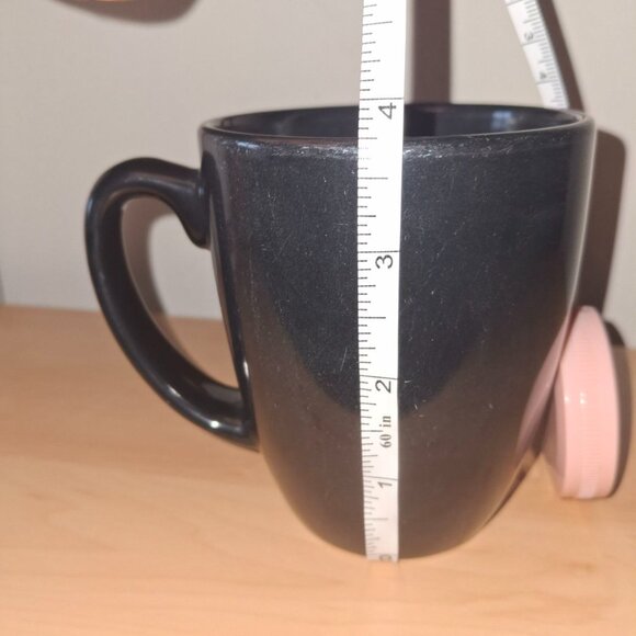 Corelle Stoneware Black Mugs - Set of 2 - Made in China - Oven/Microwave Safe - Picture 2 of 5